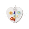Heart Natural Freshwater Shell Pendants PALLOY-JF03888-3