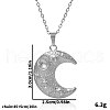 Stainless Steel Crescent Moon Pendant Necklaces for Women OI7601-1-1