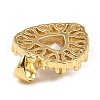 Real 18K Gold Rack Plating Brass Micro Pave Cubic Zirconia Pendants ZIRC-L100-142G-01-2