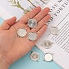 Tibetan Style Alloy Flat Round Cabochon Connector Settings TIBE-M022-09AS-4