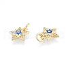 Brass Micro Pave Clear Cubic Zirconia Charms KK-N227-107-4