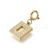 Rectangle 304 Stainless Steel Rhinestone Pendant Decorations STAS-H202-15G-2