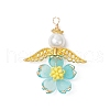 Handmade Glass Seed Beaded Angel Pendants PALLOY-MZ00764-2