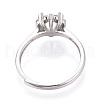 Rhodium Plated 925 Sterling Silver Micro Pave Cubic Zirconia Solitaire Ring Settings STER-T008-11P-3