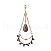 Teardrop Glass Seed & Synthetic Spinel Beads Pendant Decorations HJEW-MZ00024-03-1