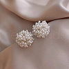 Flower Alloy Plastic Imitation Pearl Clip-on Earrings FS-WGFEC53-02-1