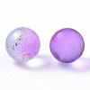 Transparent Spray Painted Frosted Glass Beads X-GLAA-N035-05B-08-2