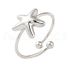 304 Stainless Steel Open Cuff Ring RJEW-M167-08C-P-1