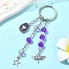 Glass & Alloy & Natural Amethyst Keychain KEYC-YW00146-01-1