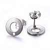 Non-Tarnish 304 Stainless Steel Stud Earring Findings X-STAS-H472-01P-2