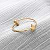 304 Stainless Steel Open Cuff Ring for Women RJEW-A071-01E-G-1