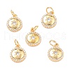 Brass Micro Pave Clear Cubic Zirconia Charms ZIRC-L100-048G-1