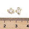 10Pcs Brass Crystal Rhinestone Connector Charms KK-V006-04G-05-4