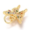 Brass Micro Pave Cubic Zirconia Charms ZIRC-O038-21G-3