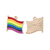 Rainbow Color Pride Flag Alloy Enamel Pendants X-ENAM-K067-10-4