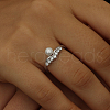Elegant 925 Sterling Silver Pave Clear Cubic Zirconia Adjustable Rings for Women WV4050-2-3