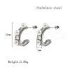 304 Stainless Steel Ring Stud Earrings FP4530-2-3