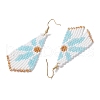 Glass Seed Beaded Dangle Earrings EJEW-MZ00167-01-4