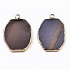 Natural Grey Agate Pendants G-S359-273-2