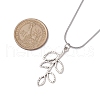 Leaf Alloy Pendant Necklaces NJEW-JN04942-3