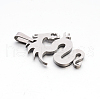 Men's 304 Stainless Steel Rhinestone Dragon Pendants STAS-E090-42P-3