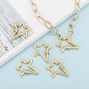 Brass Micro Pave Clear Cubic Zirconia Screw Carabiner Lock Charms X-ZIRC-L085-06G-6