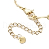 Natural Cultured Freshwater Pearl Beads Paperclip Chains Heart Charm Bracelets with Lobster Claw Clasps BJEW-JB10192-4