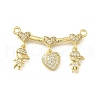 Brass Micro Pave Cubic Zirconia Pendants KK-Q066-15C-G-1