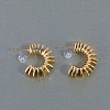 C-shaped Hexagon Brass Stud Earrings MY5840-2