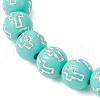 Acrylic Round with Cross Beads Stretch Bracelets BJEW-JB11941-5