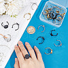 DICOSMETIC 27Pcs 9 Style 304 Stainless Steel Open Cuff Rings Components STAS-DC0015-41-3