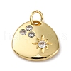 Brass Micro Pave Cubic Zirconia Pendants KK-P308-56G-1