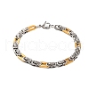 201 Stainless Steel Byzantine Chain Bracelets BJEW-B078-138GP-1