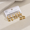 3 Pairs Heart & Butterfly Stainless Steel Earring Sets YL4741-1-4