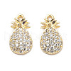 Brass Micro Pave Clear Cubic Zirconia Charms KK-C054-22G-1