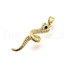 Brass Micro Pave Cubic Zirconia Pendants KK-Q066-08B-G-2