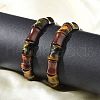 Natural Tiger Eye Bead Stretch Bracelets for Women Men BJEW-C097-02B-3