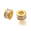 925 Sterling Silver Micro Pave Clear Cubic Zirconia Beads STER-B006-03G-1