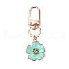 5Pcs 5 Colors Flower Alloy Enamel Pendant Decoration HJEW-JM02746-4