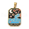 Ion Plating(IP) 304 Stainless Steel Enamel Pendants STAS-Q003-01G-013-1