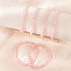 Natural Rose Quartz Bead Stretch Bracelets BJEW-K212-A-045-5
