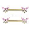 Brass Cubic Zirconia Dragonfly Nipple Rings WG71E21-06-1