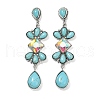 Alloy Synthetic Turquoise Dangle Stud Earrings EJEW-U053-05AS-4