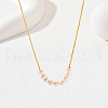 Elegant Natural Freshwater Pearl Rice Beaded Metal Chain Necklaces for Women XK5960-10