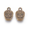 Mexico Holiday Day of the Dead Sugar Skull Tibetan Style Alloy Metal Pendants TIBEP-21061-AB-FF-2