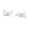 Brass Micro Pave Clear Cubic Zirconia Pendants KK-E068-VF241-3