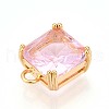 Brass Micro Pave Cubic Zirconia Charms KK-N261-24C-G-2