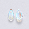 Transparent Spray Painted Glass Charms GLAA-R211-07-B01-2