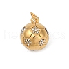 304 Stainless Steel Micro Pave Cubic Zirconia Pendants STAS-D305-02G-B-1