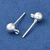 Brass Studs Earrings Finding KK-K383-03B-S-2
